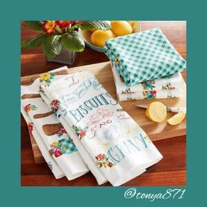 ❤️ New Pioneer Woman "I Love You Like Biscuits and Gravy"  Kitchen Hand Towels